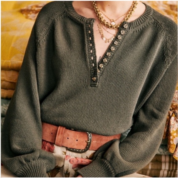 Sezane Tops - Elegant Olive Green Women's Top